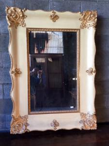 Antica ed Elegante Specchiera Laccata Francese_car 989